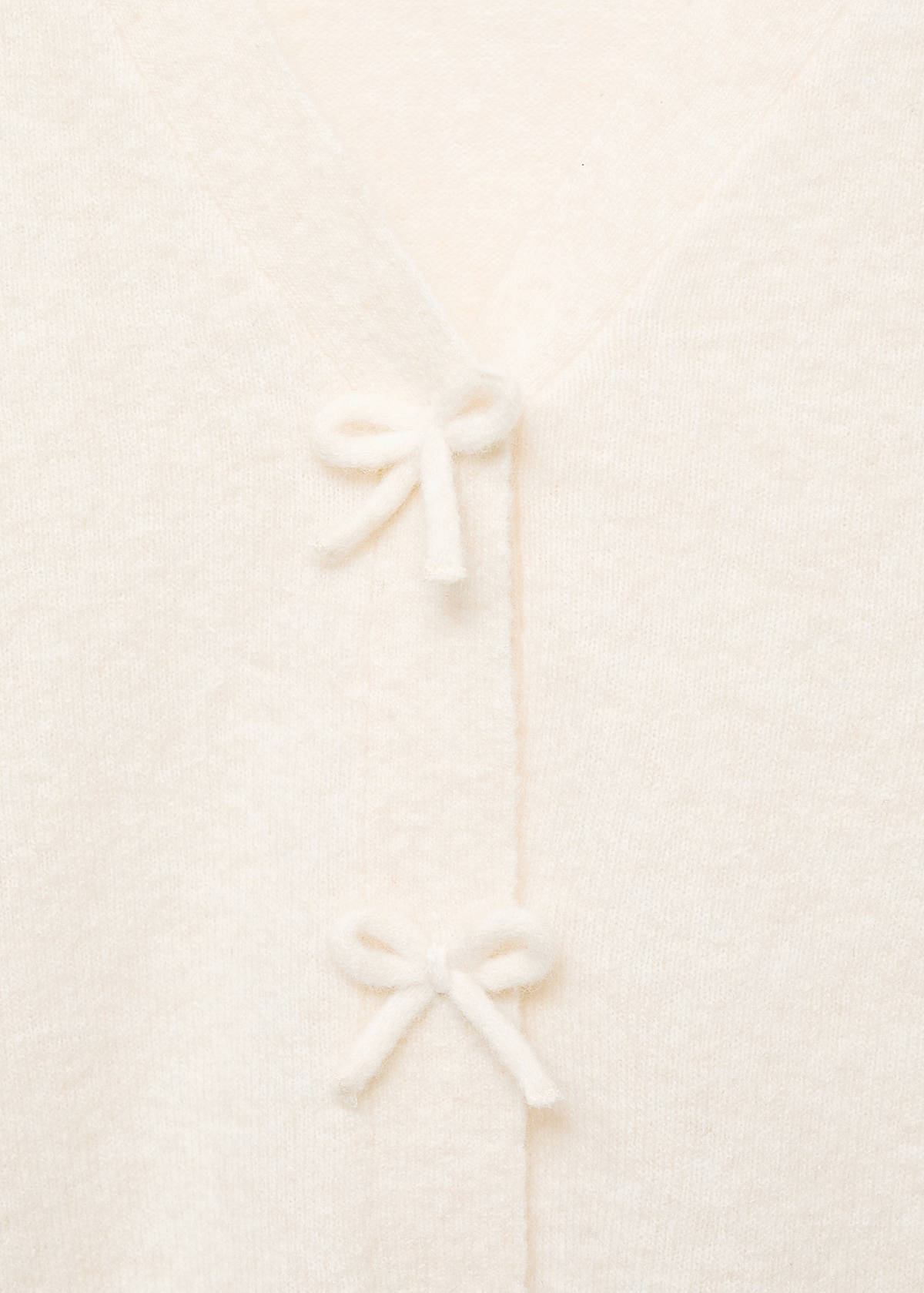 V-neck wool-blend cardigan — Ecru
