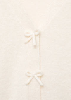 V-neck wool-blend cardigan — Ecru 6