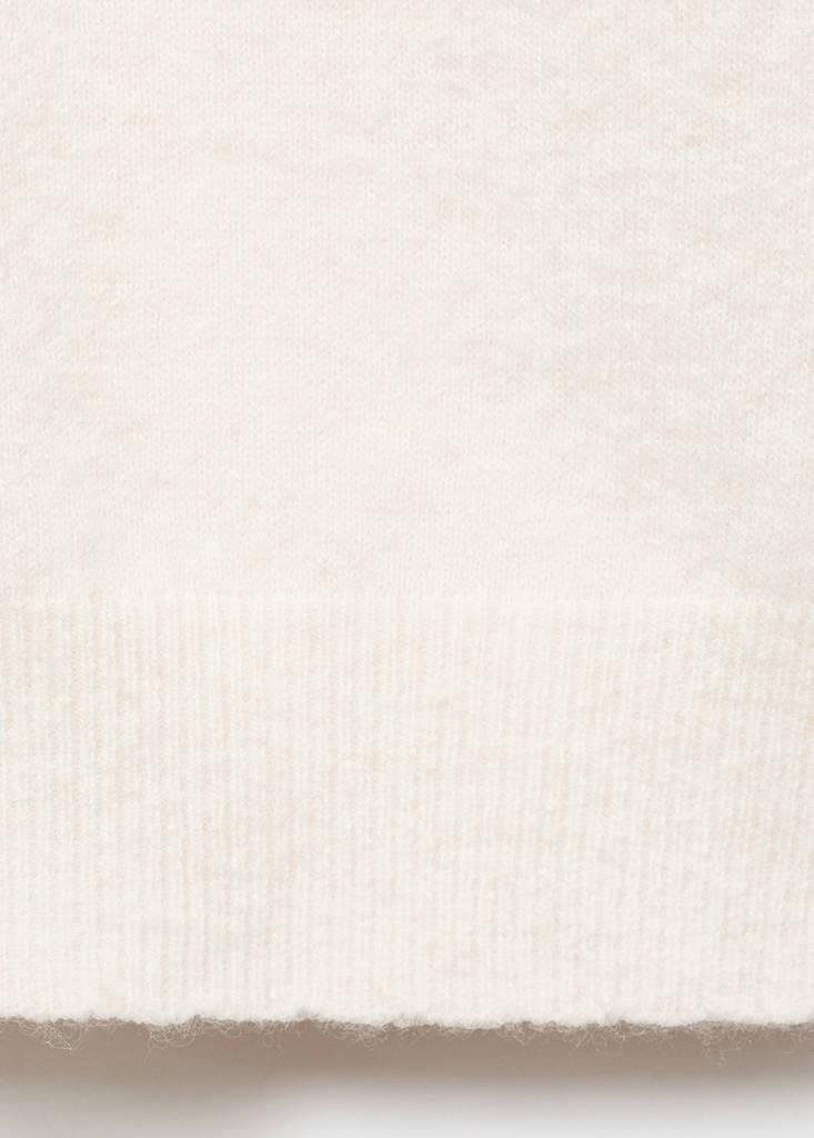 V-neck wool-blend cardigan — Ecru