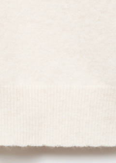 V-neck wool-blend cardigan — Ecru 7