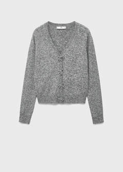 V-neck wool-blend cardigan — Medium Heather Grey 5