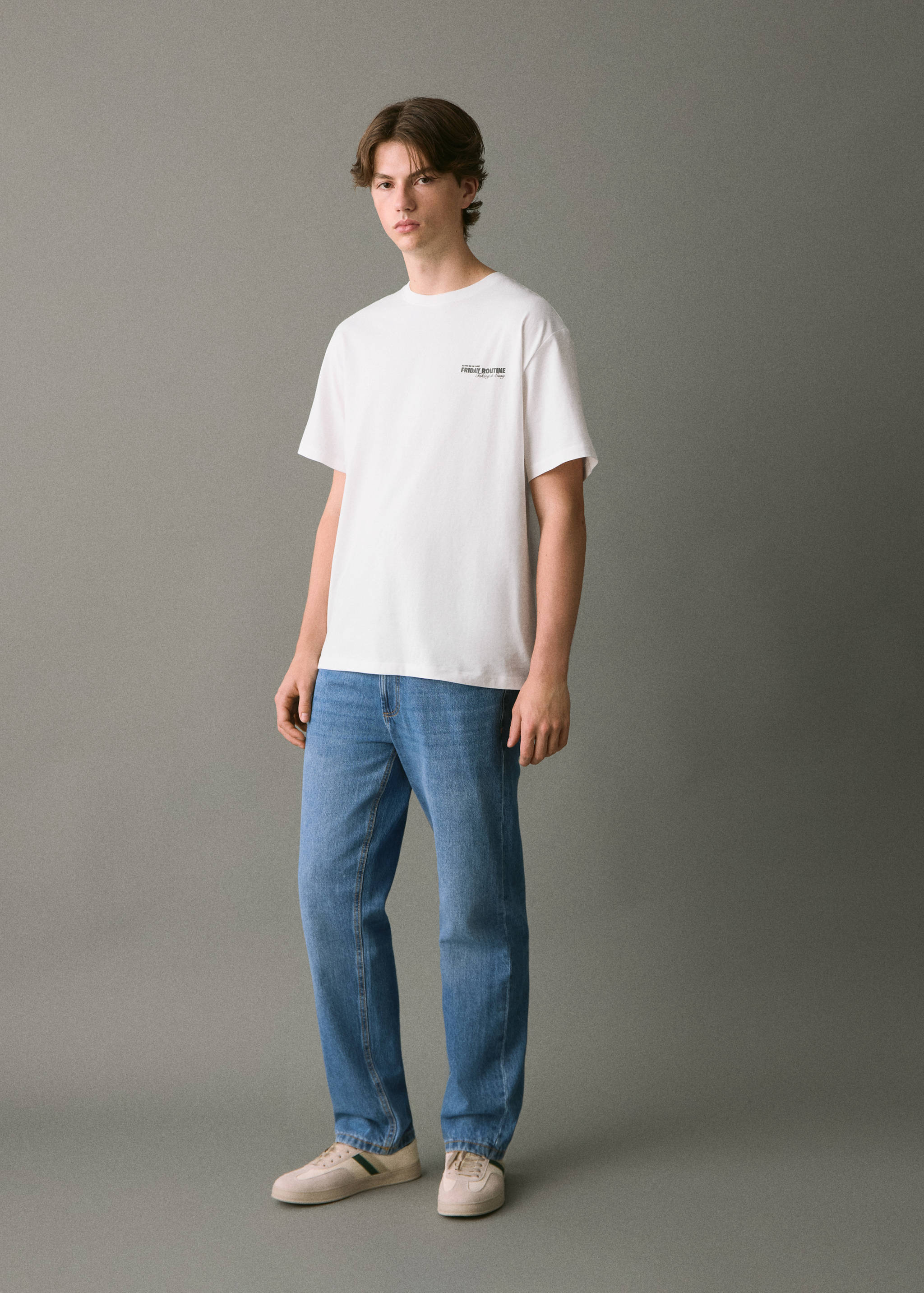 Хлопковая футболка с принтом - Общий план