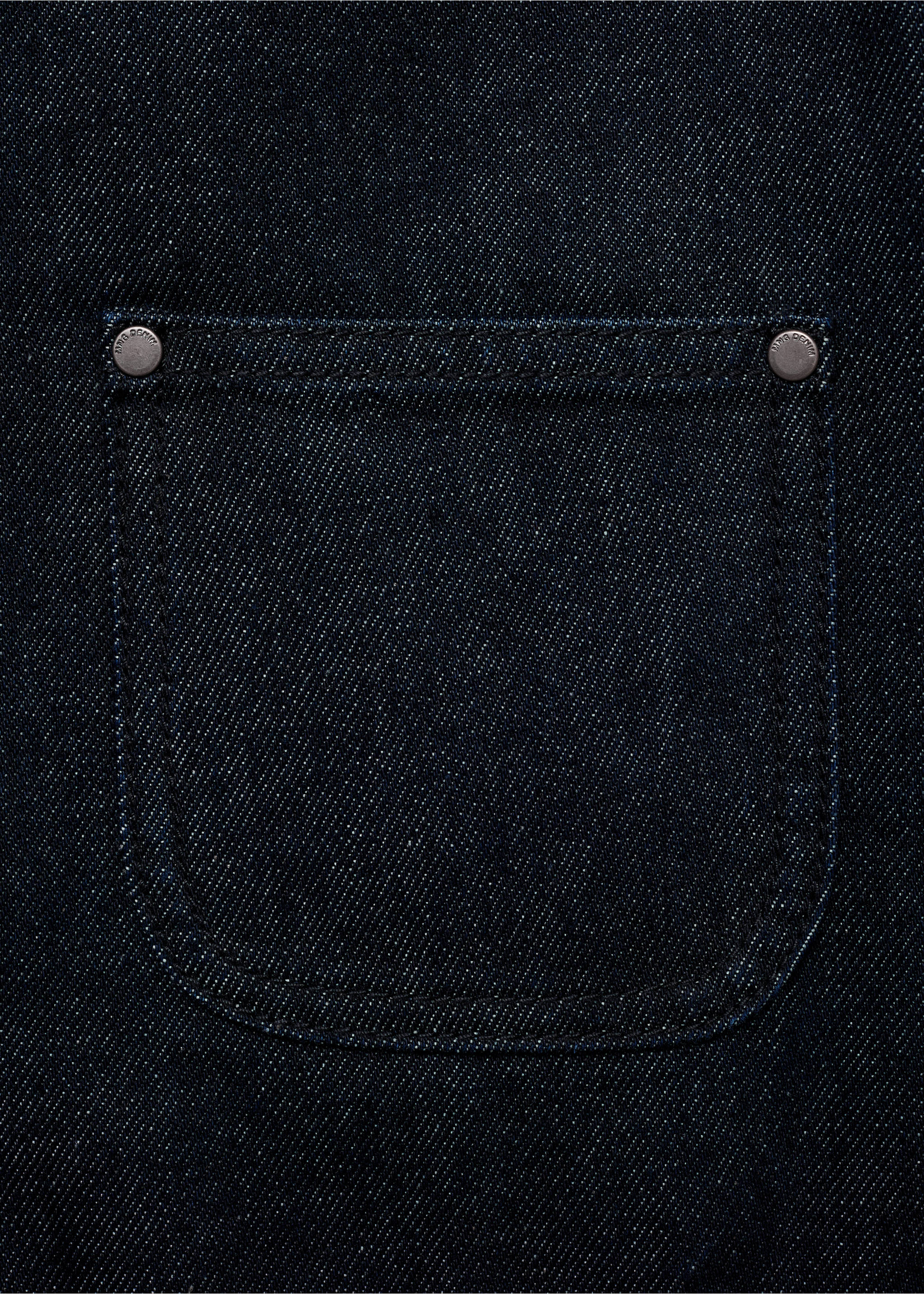 Denim jacket with faux-leather collar - Details of the article 0, Open Blue. Ref: 17065812-00.