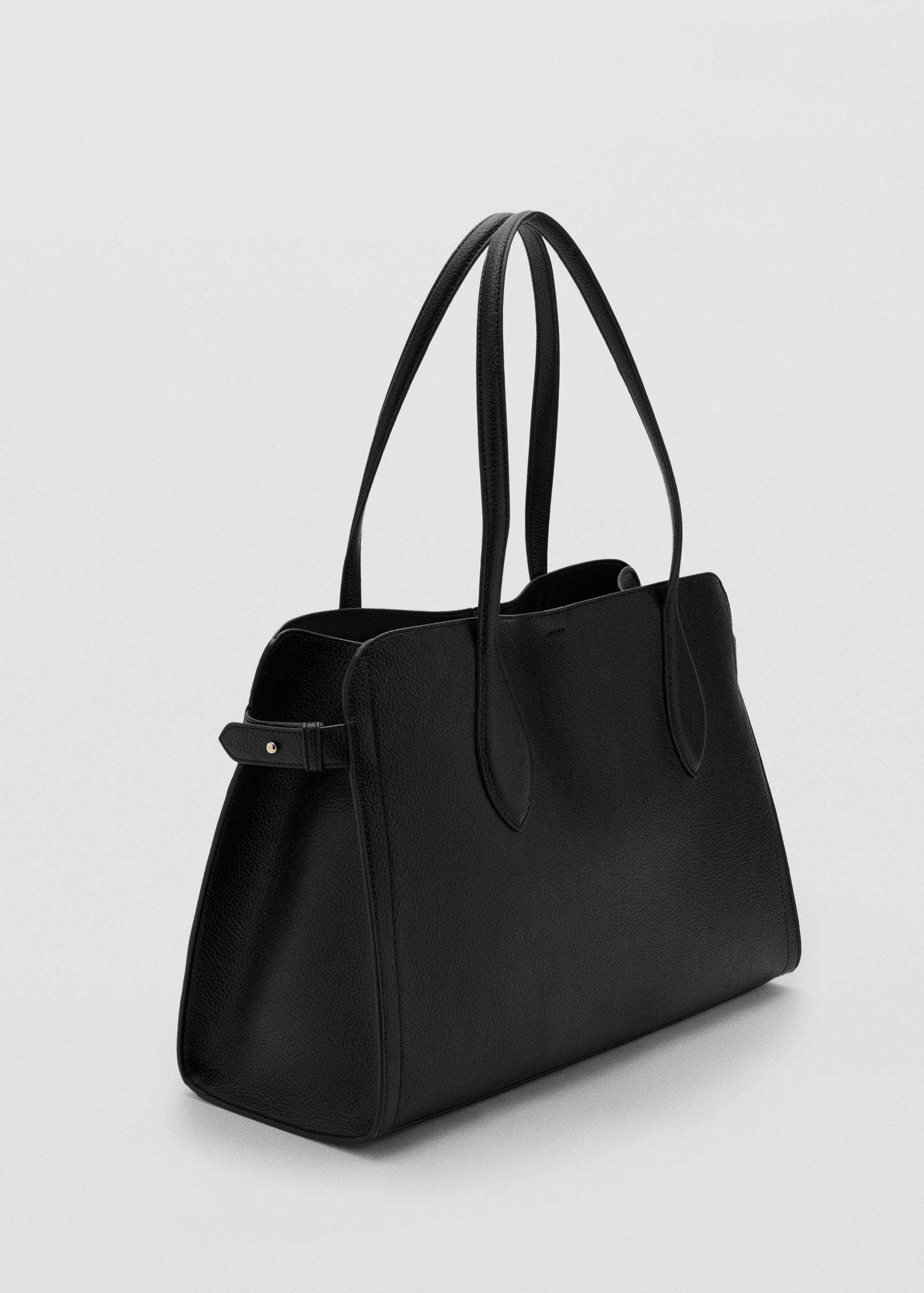Medium bag with beaten leather effect - Medium plane