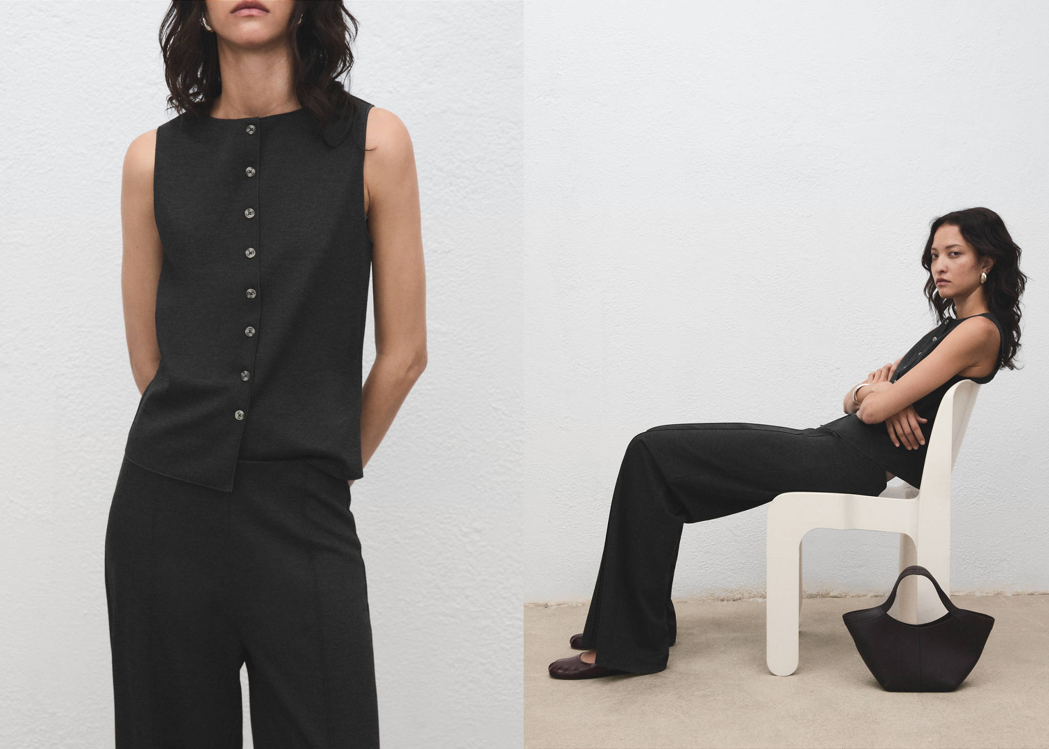 Straight-fit trousers with elastic waist - Panoramic plane
