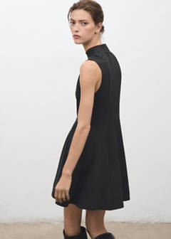 Dress with perkins collar and stitching detail — Grey 5