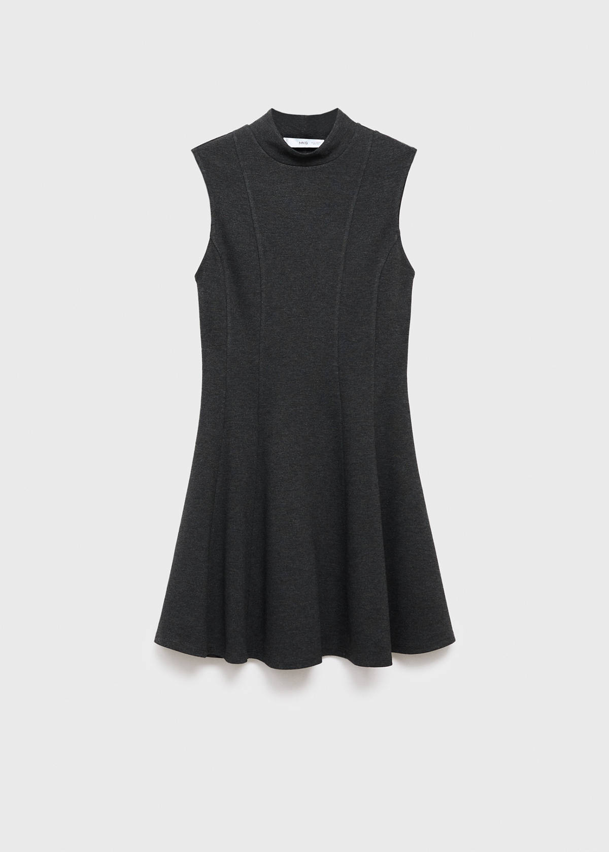 Dress with perkins collar and stitching detail — Grey