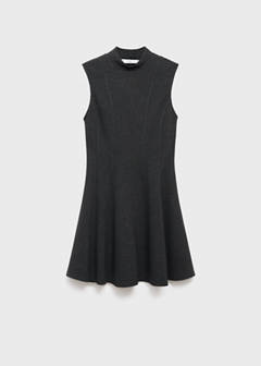 Dress with perkins collar and stitching detail — Grey 6