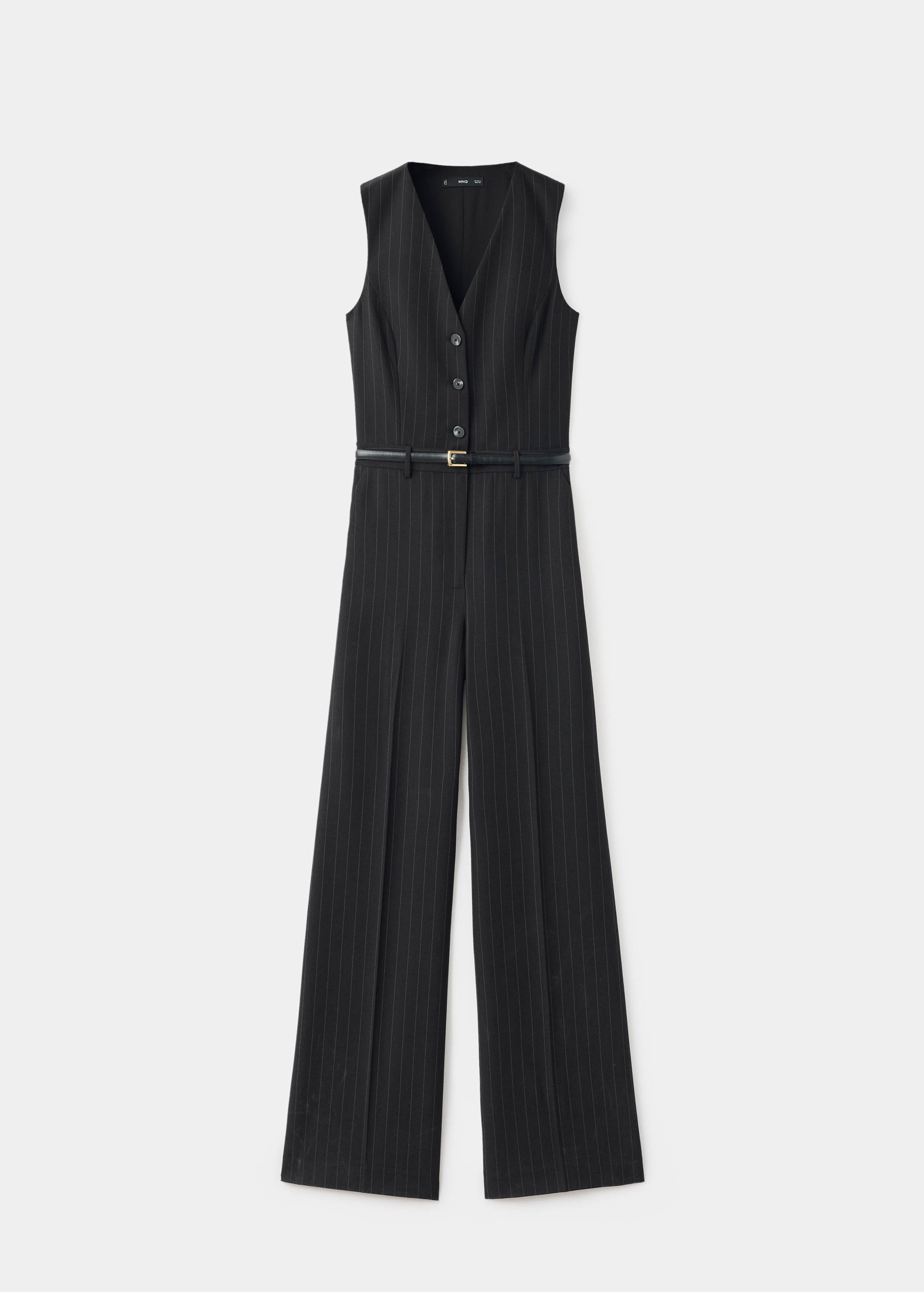 Pinstripe jumpsuit with belt - Article without model