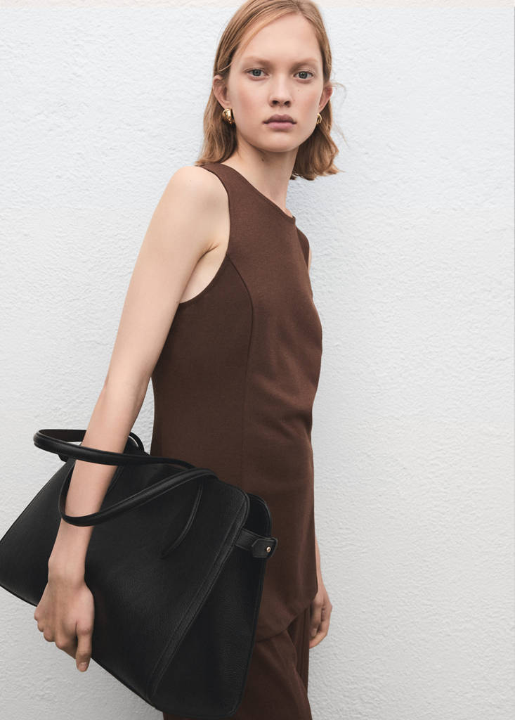 Sleeveless top with stitching detail — Medium Brown