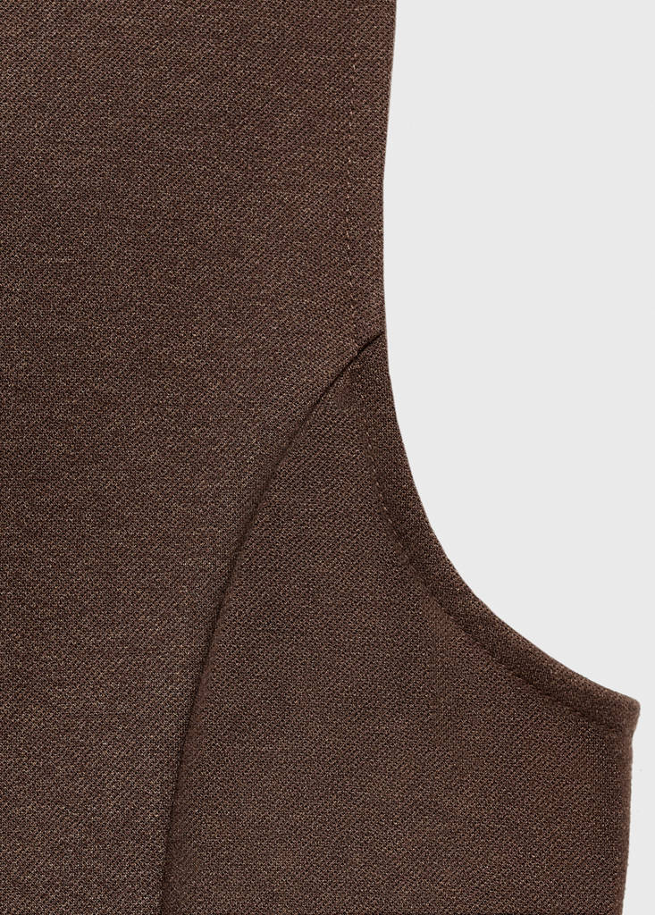 Sleeveless top with stitching detail — Medium Brown