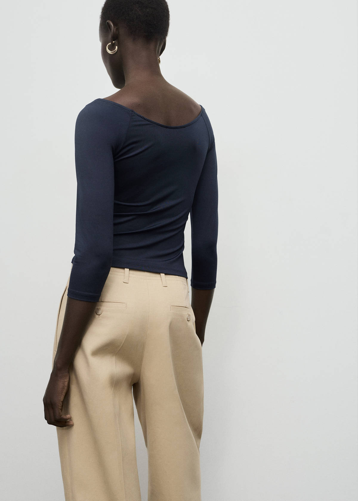 Three-quarter sleeve t-shirt — Navy
