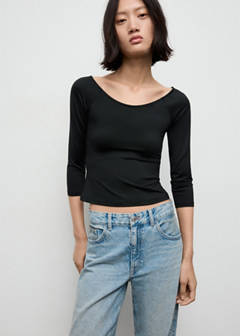 Three-quarter sleeve t-shirt — Black 1