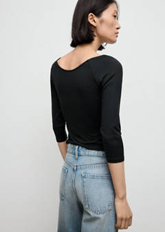 Three-quarter sleeve t-shirt — Black 3