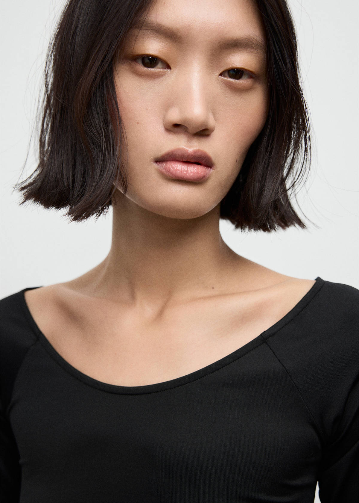 Three-quarter sleeve t-shirt — Black