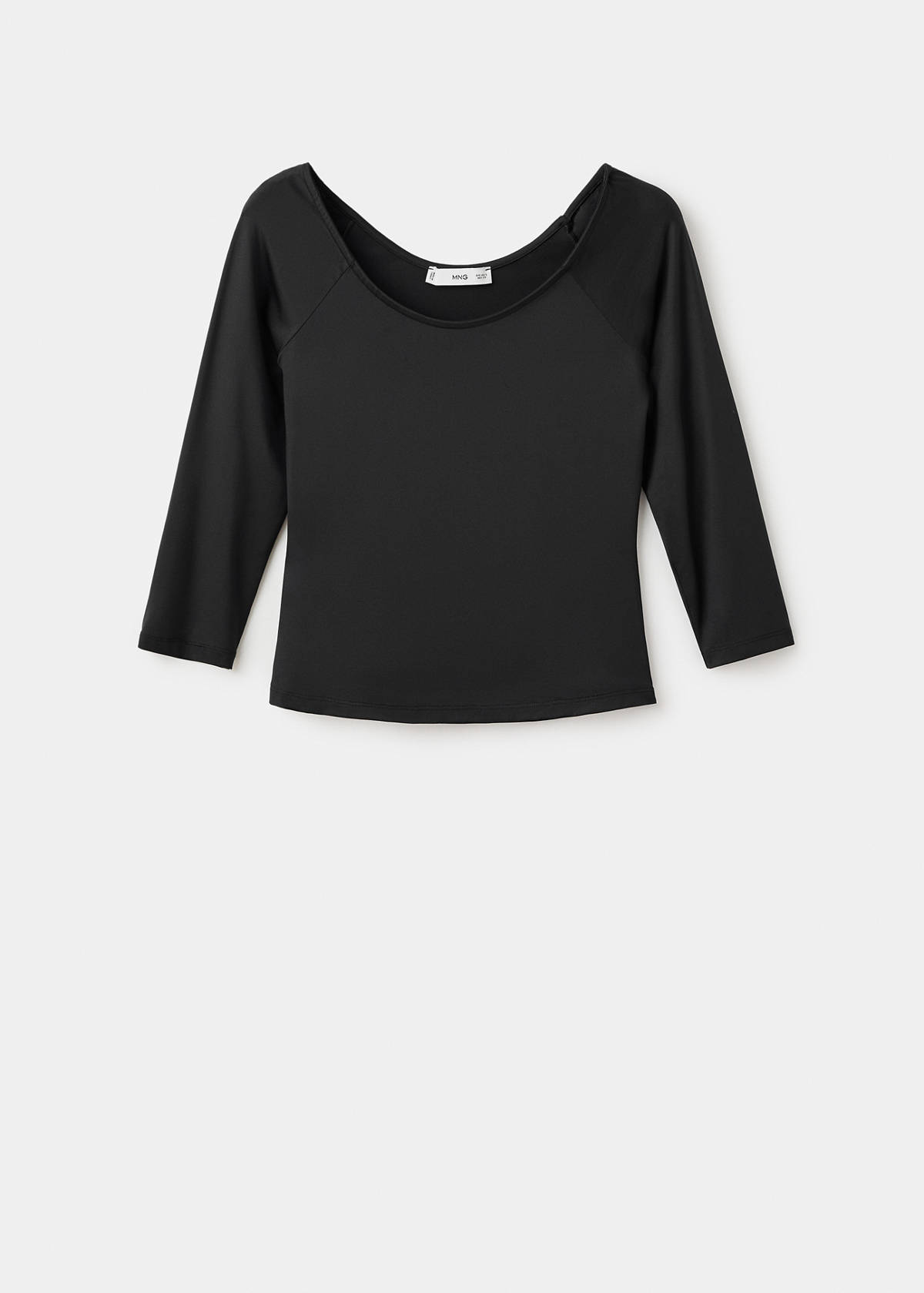 Three-quarter sleeve t-shirt — Black