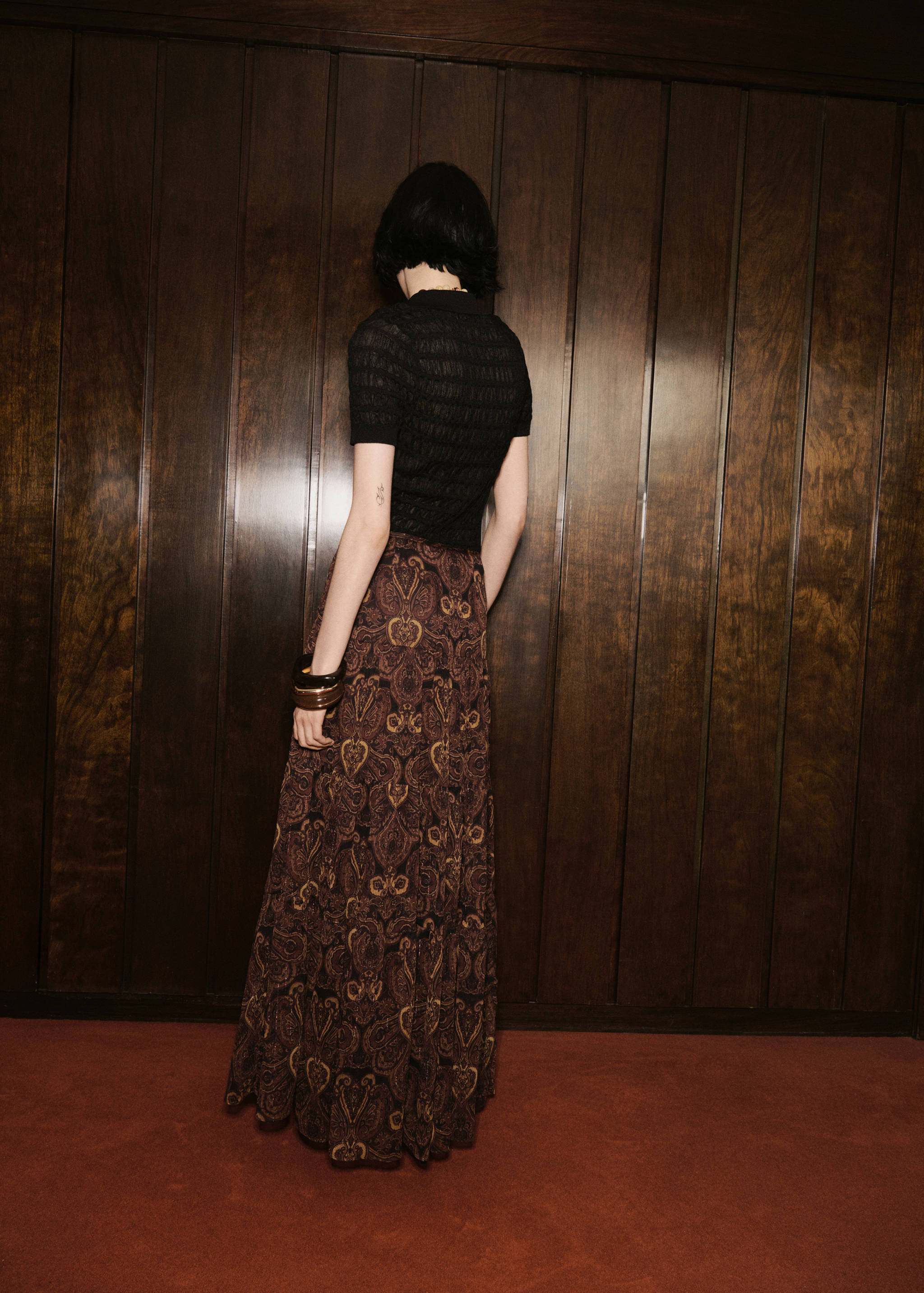 Polo-neck textured sweater - Reverse of the article