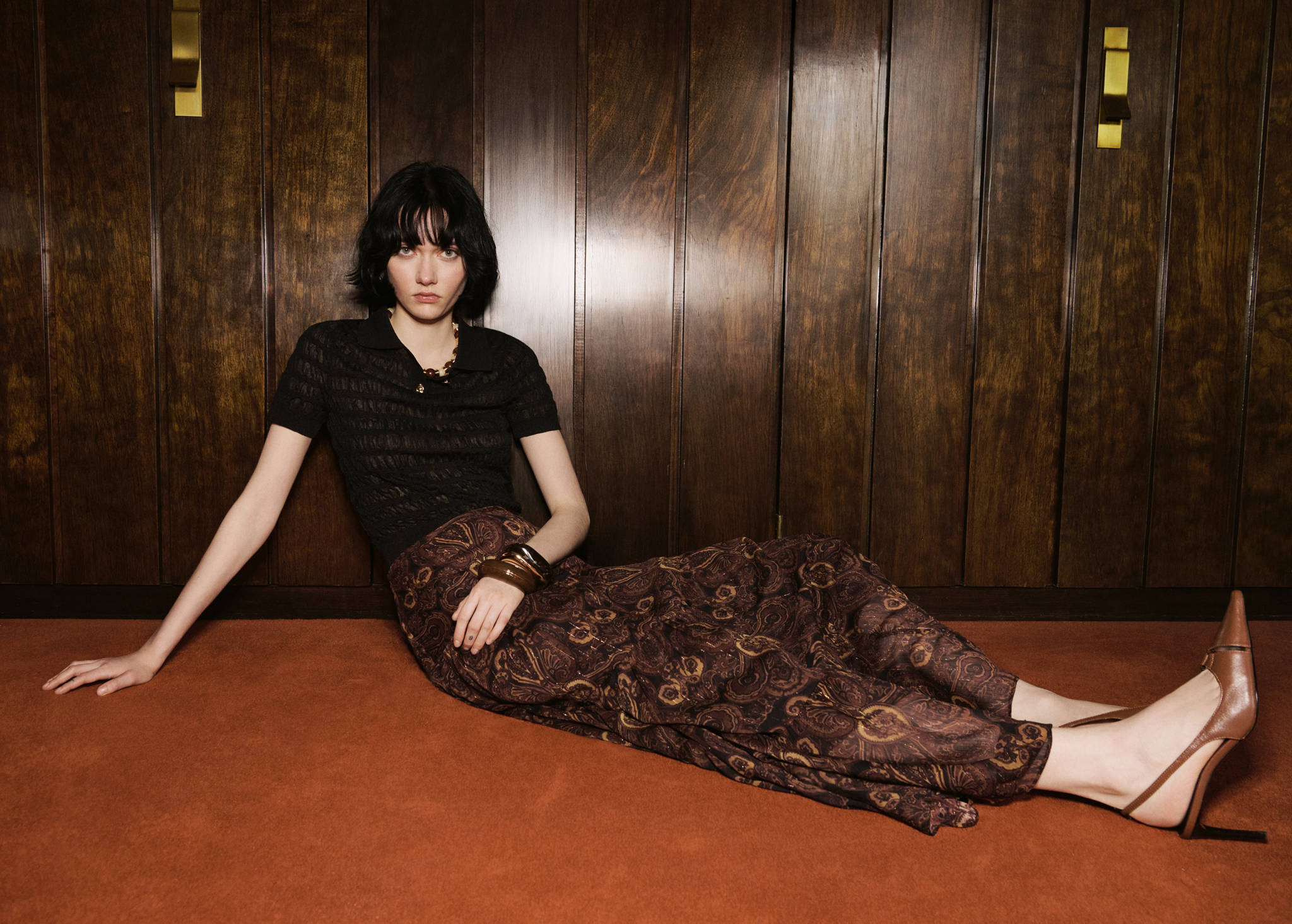 Polo-neck textured sweater - Panoramic plane