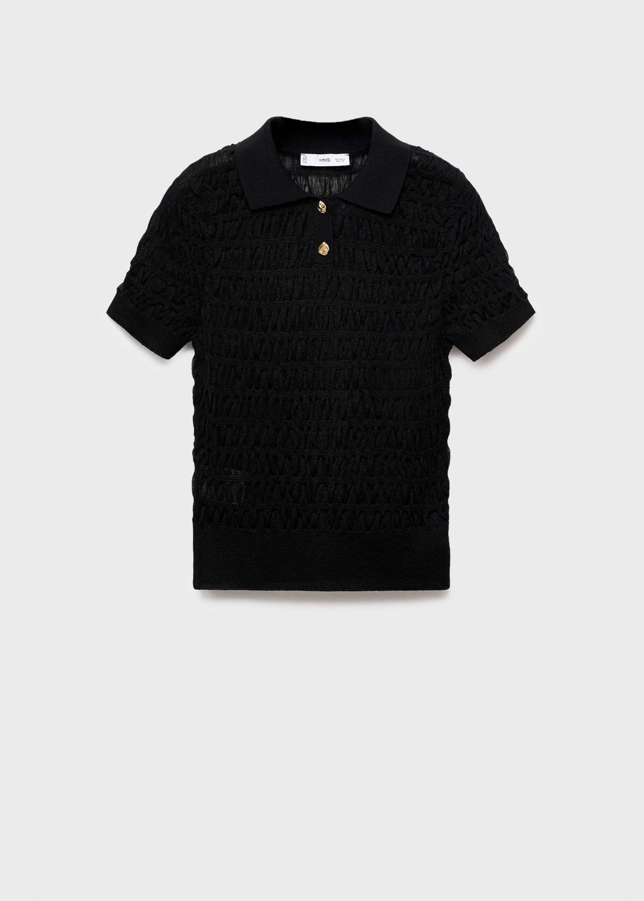 Polo-neck textured sweater - Article without model