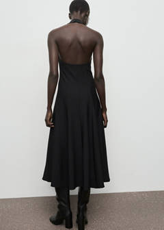 Halter-neck pleated dress — Black 3