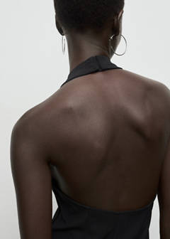 Halter-neck pleated dress — Black 5