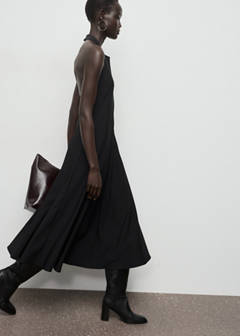 Halter-neck pleated dress — Black 4