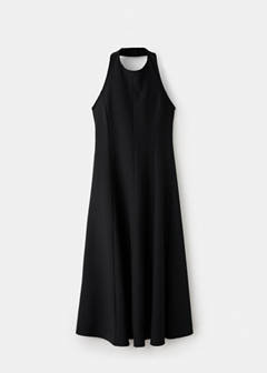 Halter-neck pleated dress — Black 6