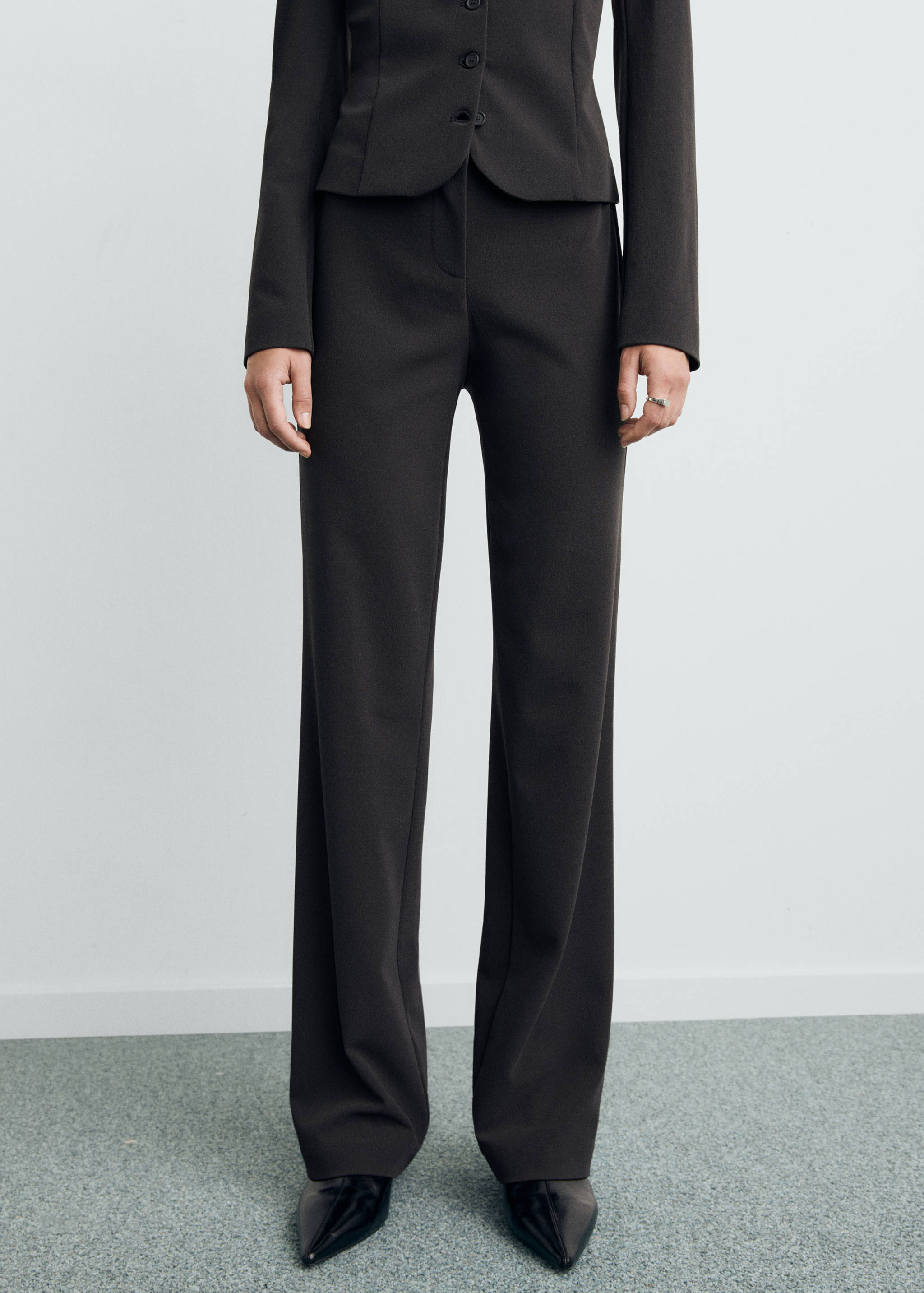 Seamless straight-leg suit pants - Medium plane