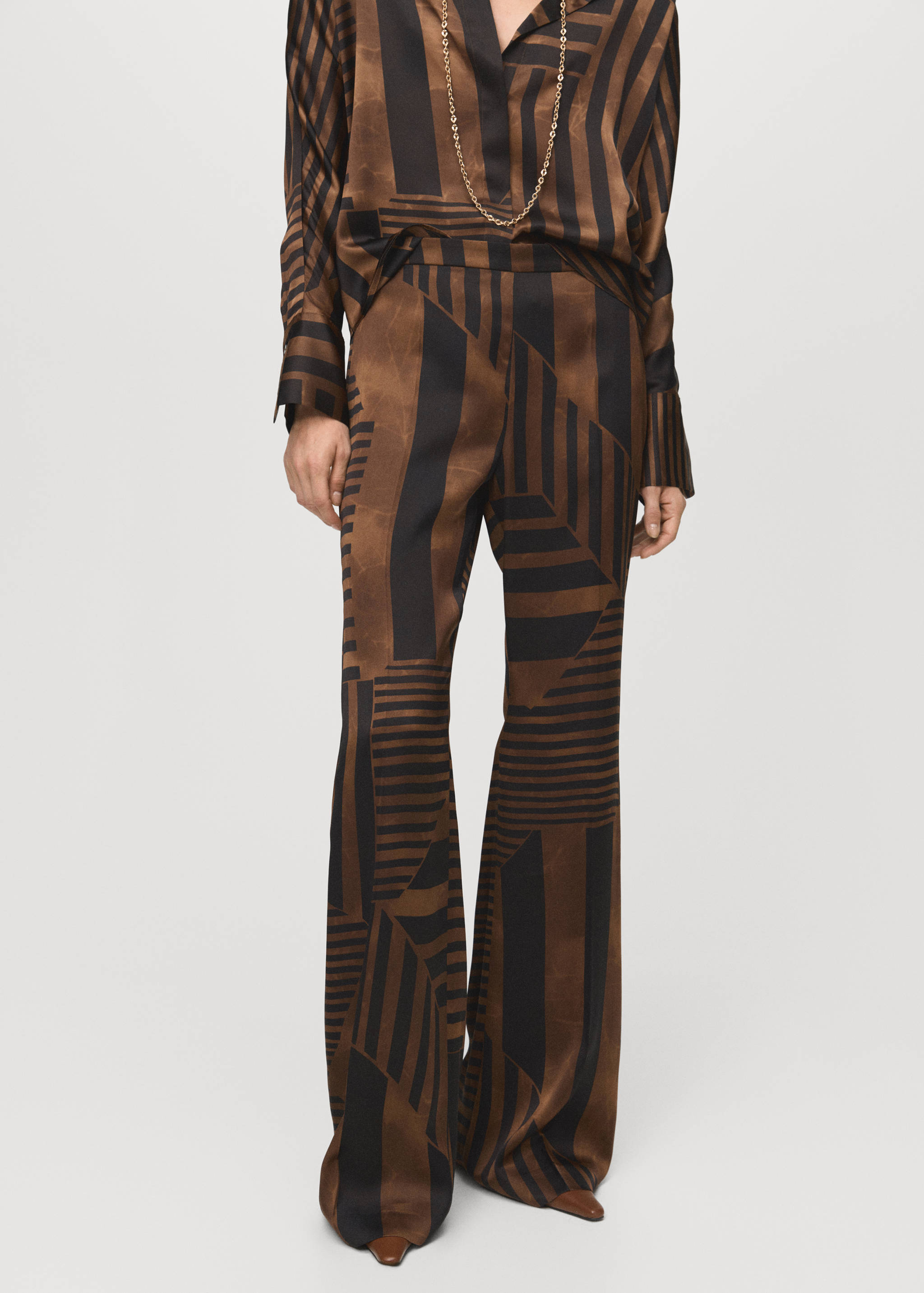 Satin striped trousers - Medium plane