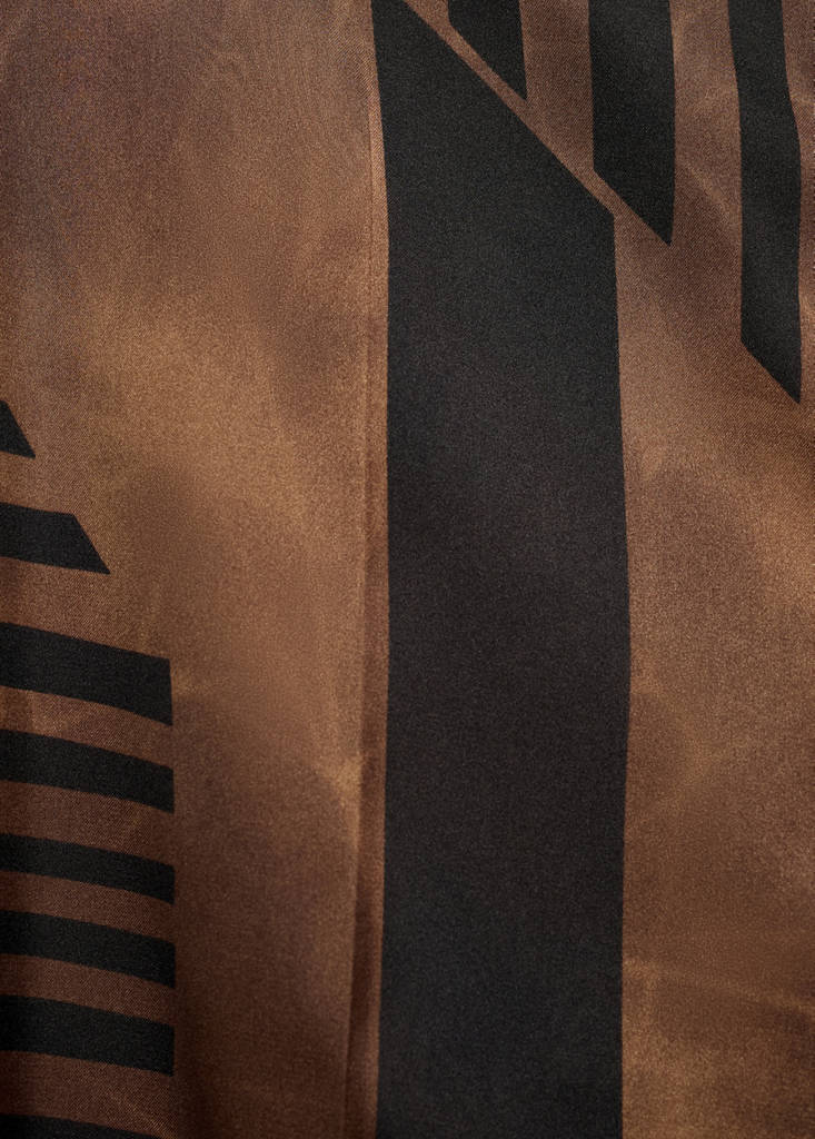 Satin striped trousers — Brown