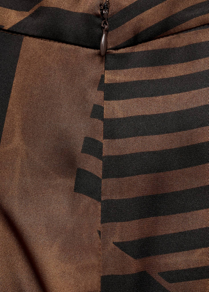 Satin striped trousers — Brown