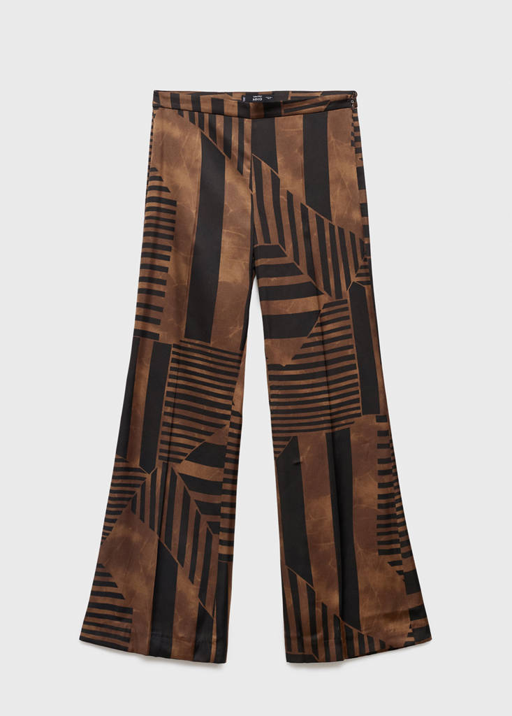 Satin striped trousers — Brown