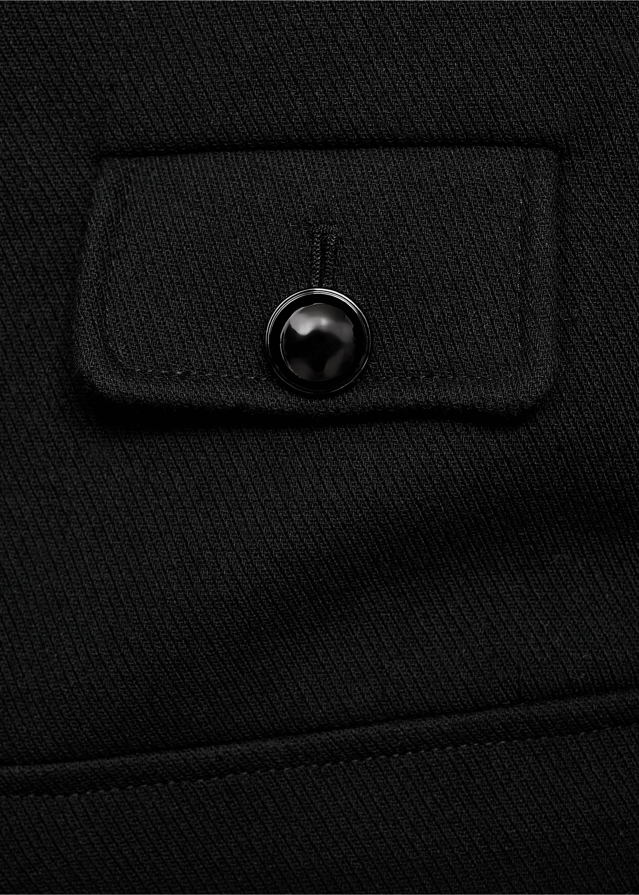 Chaqueta cuello tira botones joya - Detalle del artículo 8, Negro. Ref: 17065829-00.