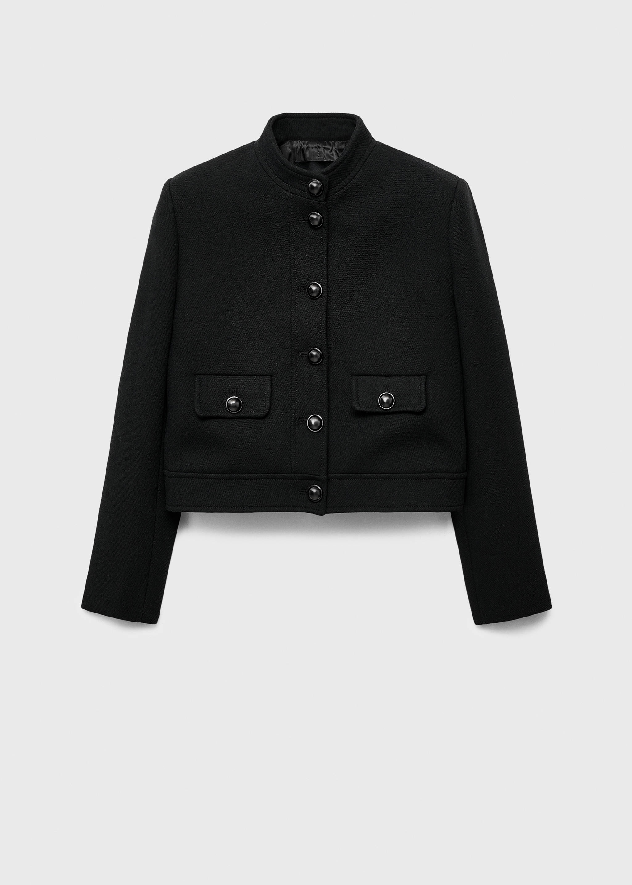 Jacket with jewel-button strip collar - Article without model
