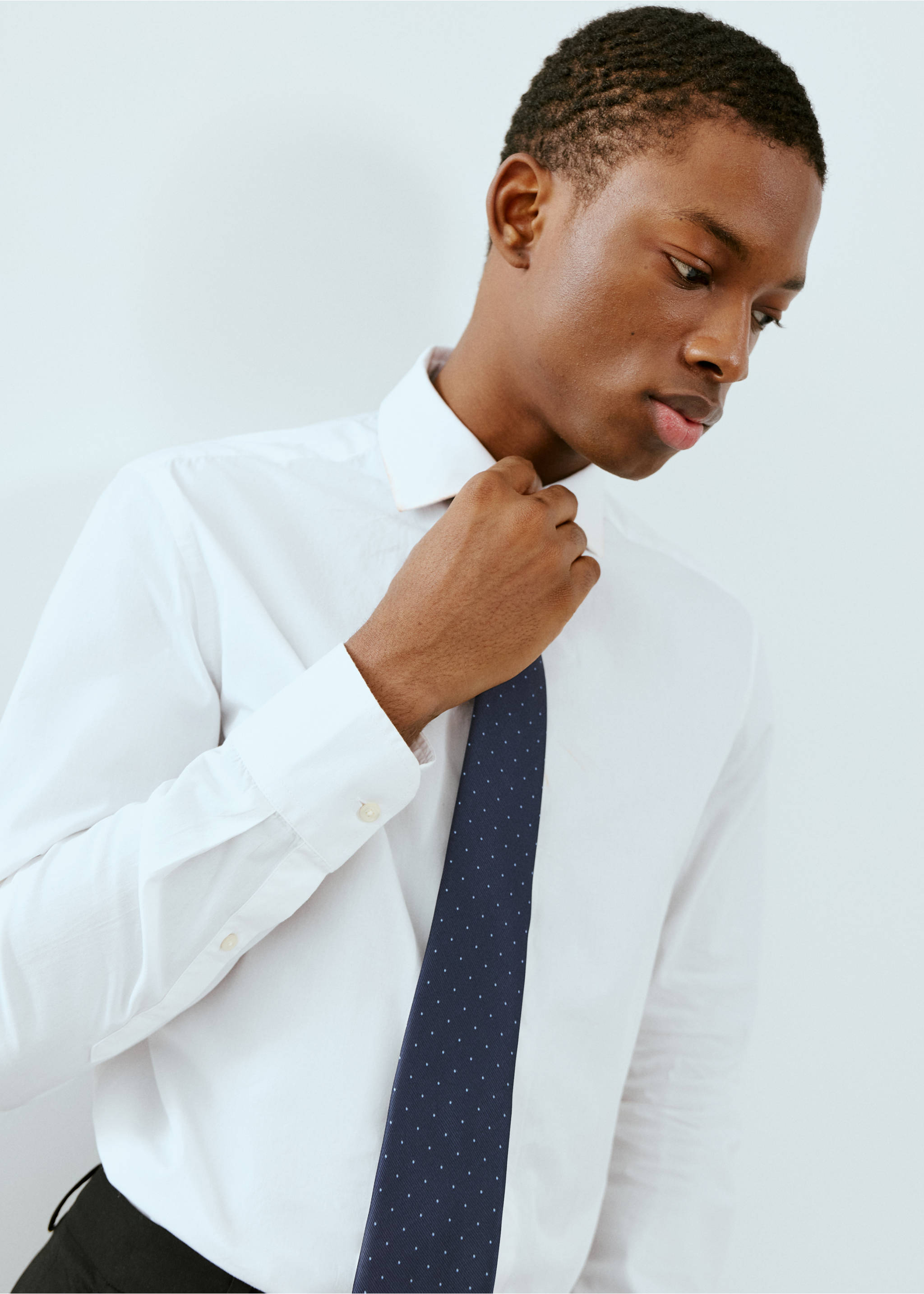 Polka-dot patterned tie - General plane, Blue. Ref: 17065830-00.