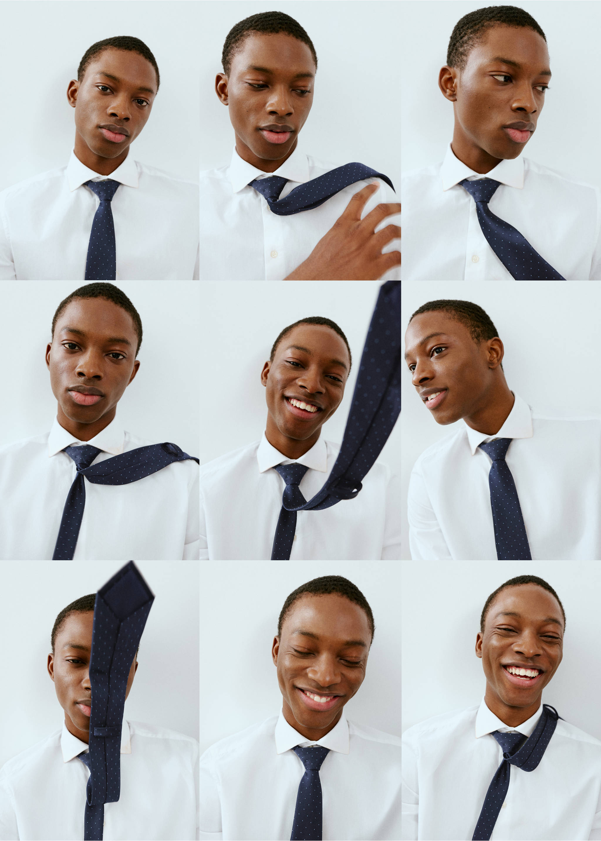 Polka-dot patterned tie - Details of the article 9, Blue. Ref: 17065830-00.