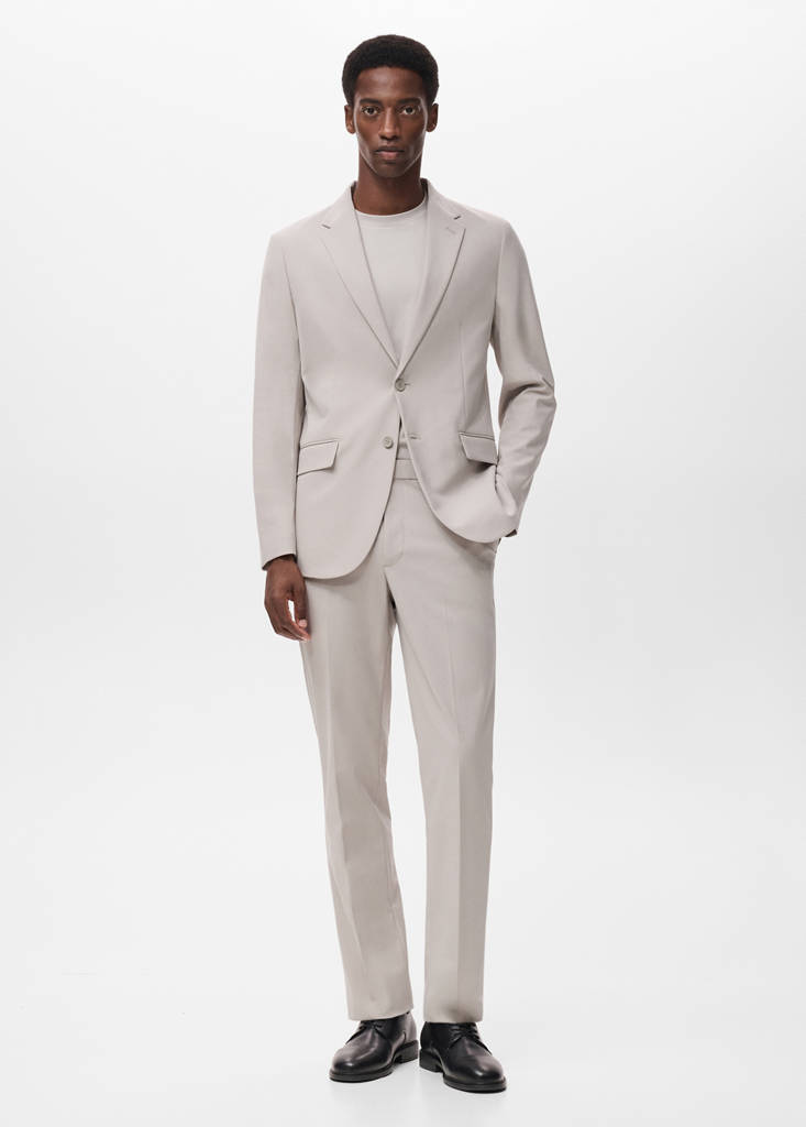 MANGO MAN - Pantalon costume Zurich slim-fit Thermolite beige - 40