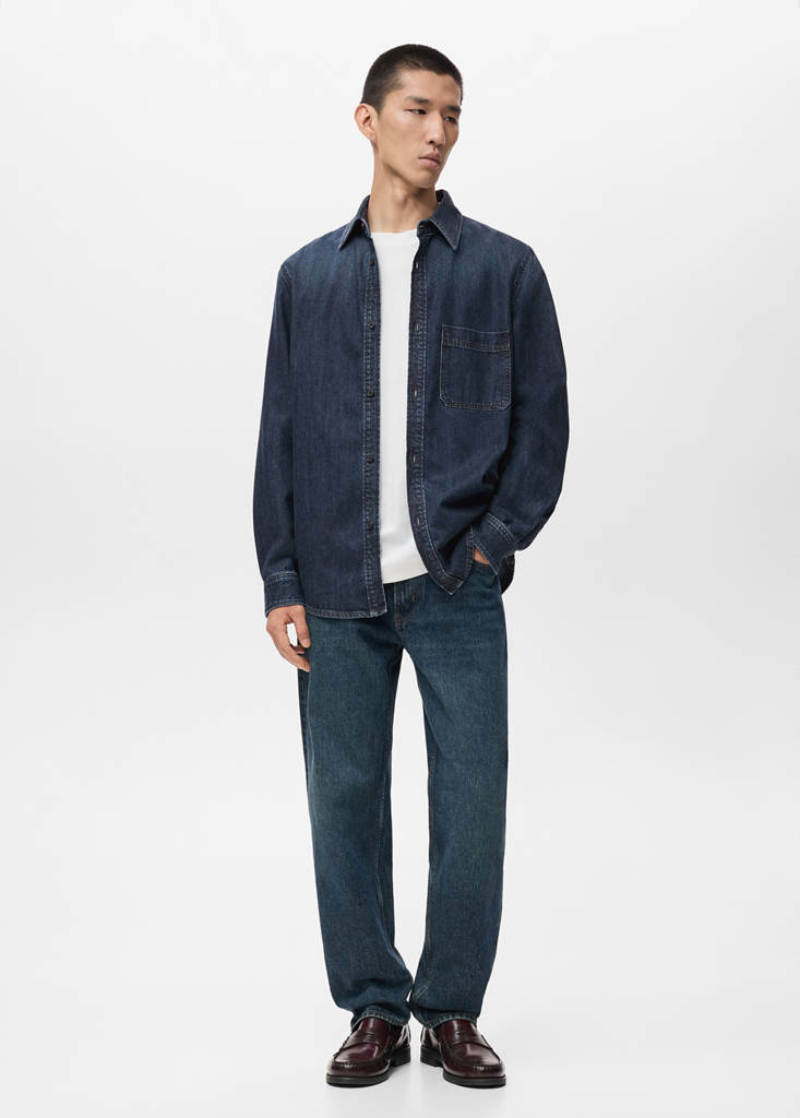 Pocket denim overshirt — Open Blue