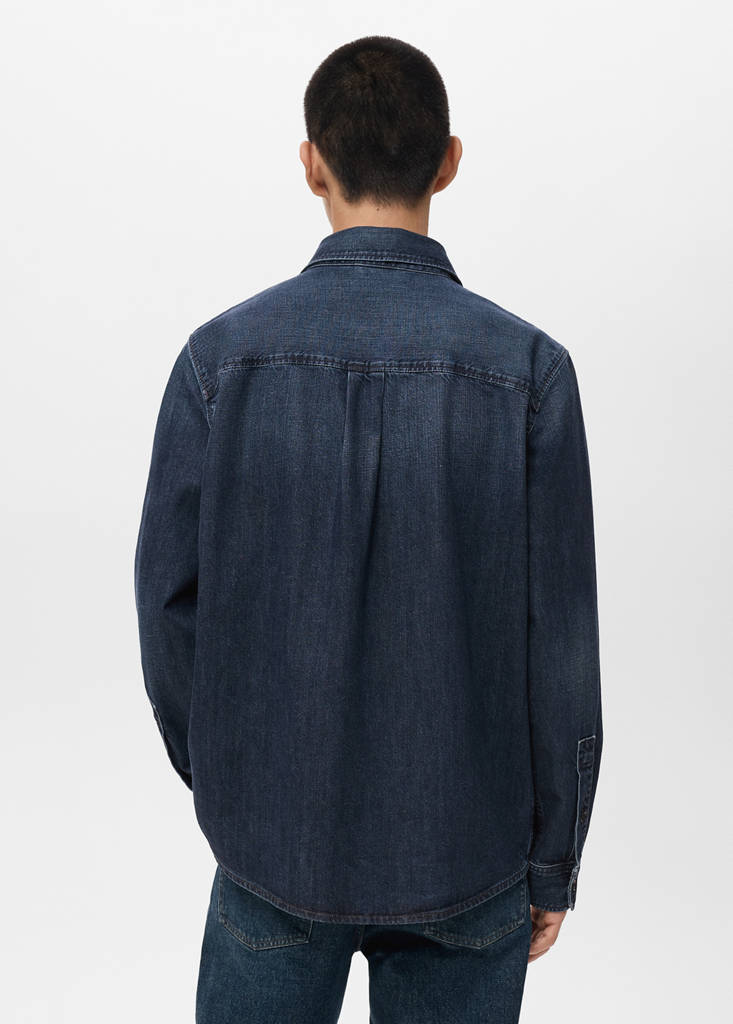Pocket denim overshirt — Open Blue