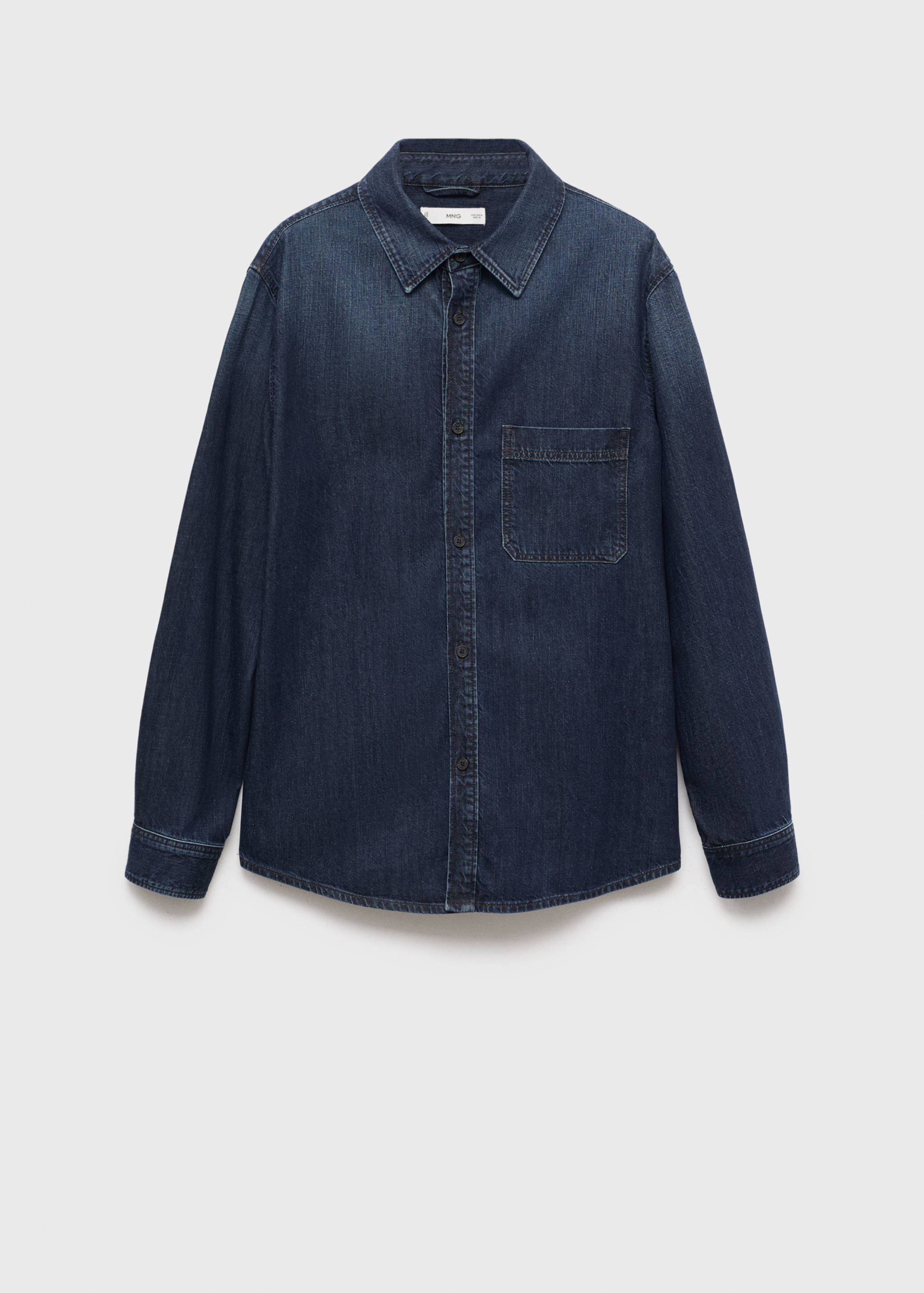 Overshirt din denim cu buzunar - Articol fără model