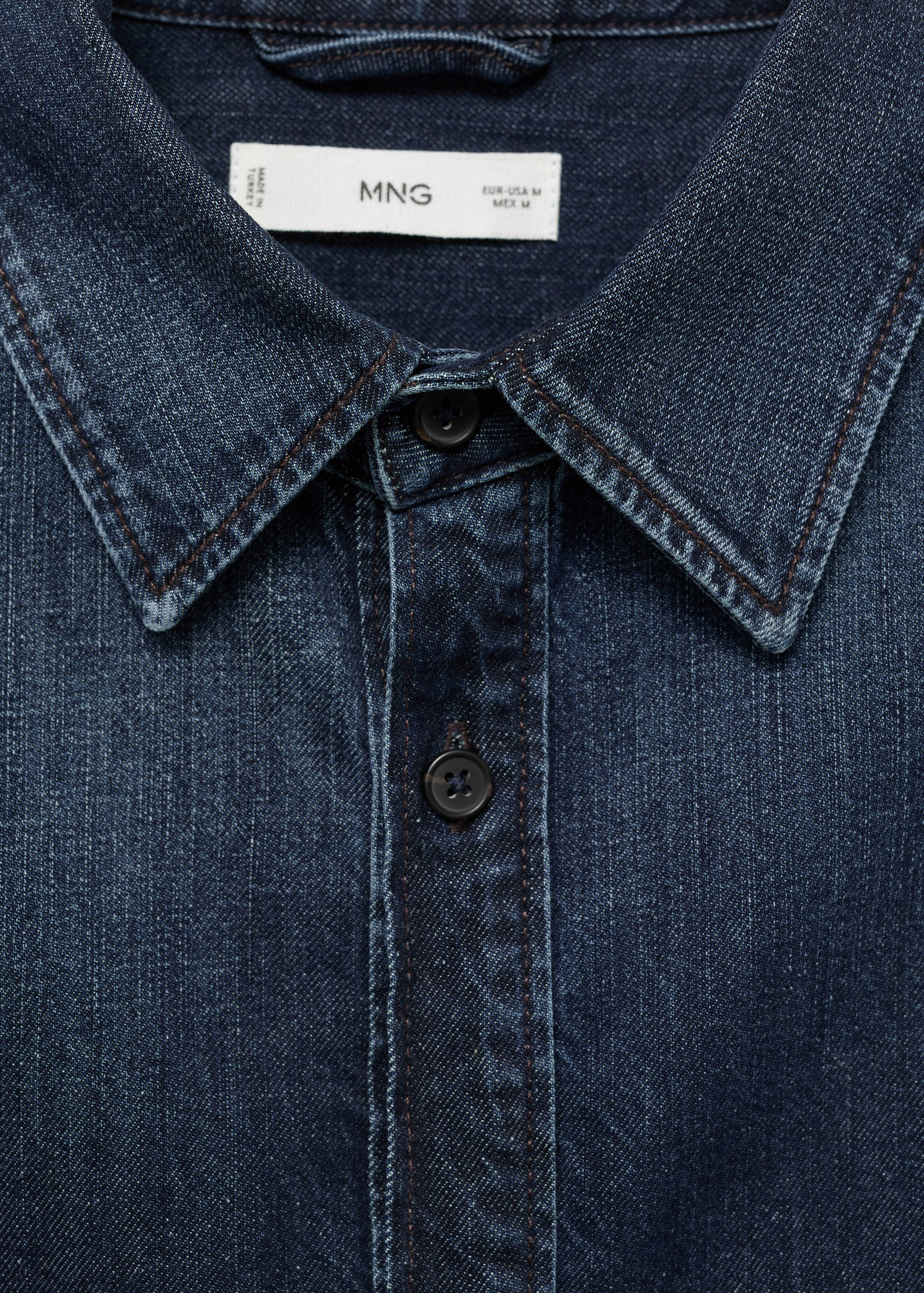 Overshirt din denim cu buzunar - Detaliu al articolului 8