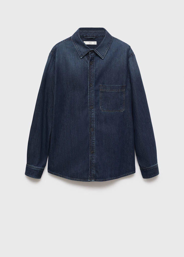 Pocket denim overshirt — Open Blue