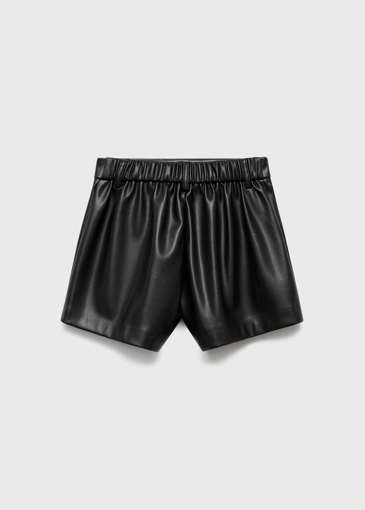Leather-effect shorts — Black