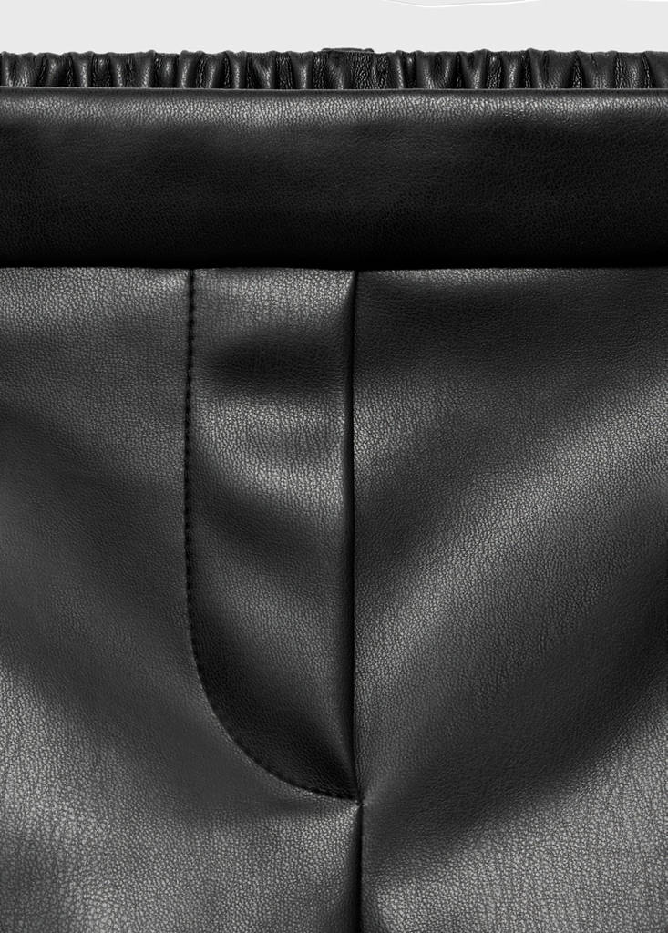 Leather-effect shorts — Black