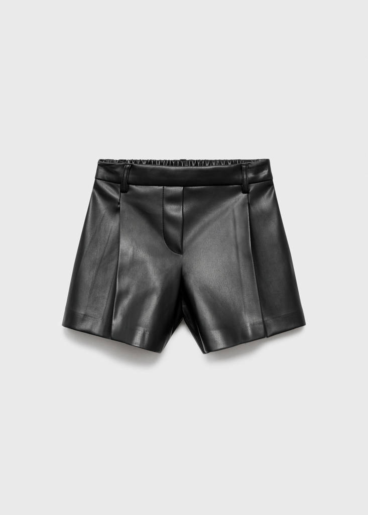 Leather-effect shorts — Black