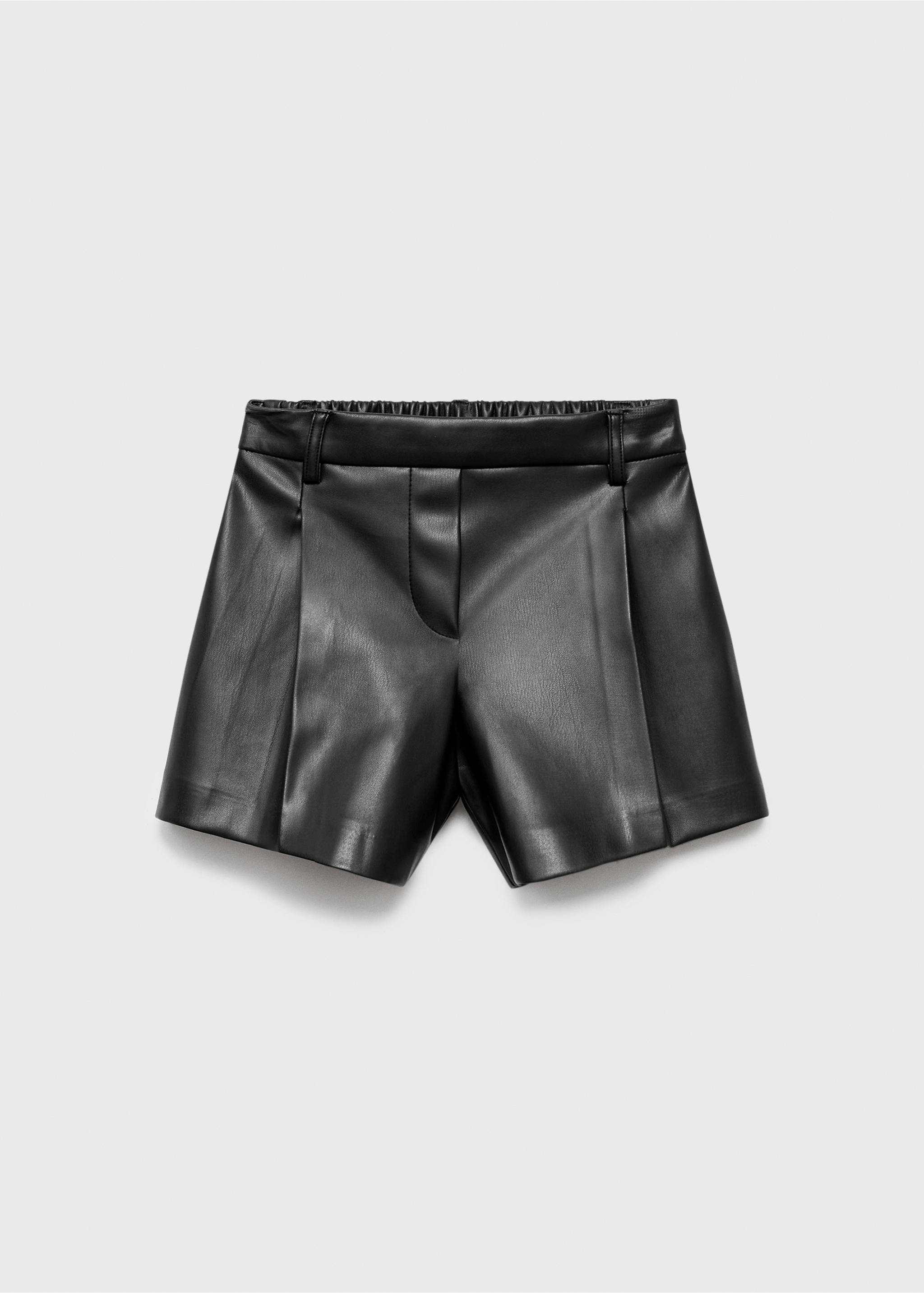 Leather-effect shorts - Article without model, Black. Ref: 17065973-00.