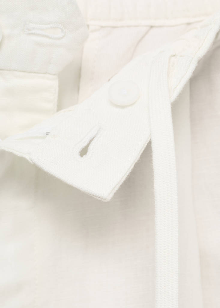 Slim-fit trousers with drawstring — White