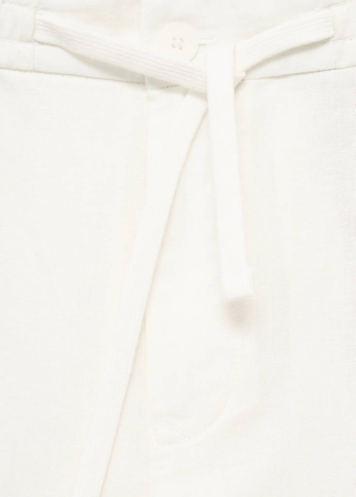Slim-fit trousers with drawstring — White