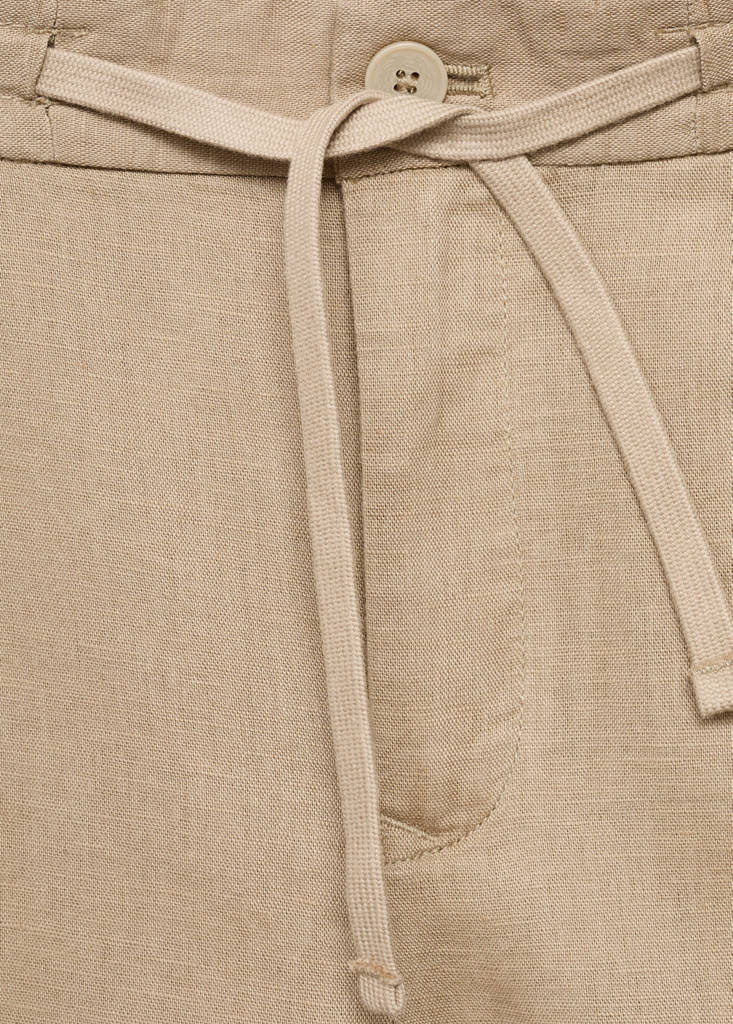 Slim-fit trousers with drawstring — Beige