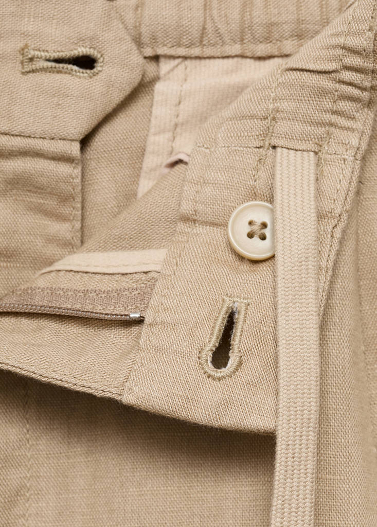 Slim-fit trousers with drawstring — Beige